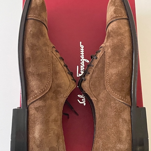 Sz 6 EEE - Salvatore Ferragamo Seul Men Brown Suede Dress Oxford Shoes main image 3
